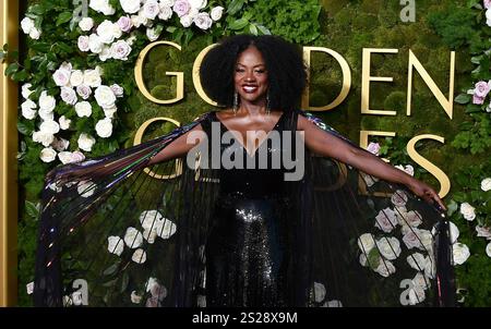 Beverly Hills, USA. Januar 2025. Viola Davis nimmt am 5. Januar 2025 an den 82. Jährlichen Golden Globe Awards im Beverly Hilton in Beverly Hills, Kalifornien, Teil. Foto: Casey Flanigan/imageSPACE/SIPA USA Credit: SIPA USA/Alamy Live News Stockfoto