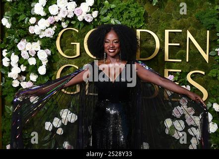 Beverly Hills, USA. Januar 2025. Viola Davis nimmt am 5. Januar 2025 an den 82. Jährlichen Golden Globe Awards im Beverly Hilton in Beverly Hills, Kalifornien, Teil. Foto: Casey Flanigan/imageSPACE/SIPA USA Credit: SIPA USA/Alamy Live News Stockfoto