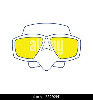 Symbol von Scuba Mask. Thin Line Design. Vector Illustration. Stockfoto