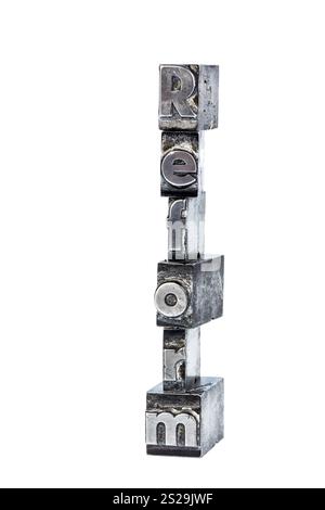 Das Wort Reform steht in Leitbuchstaben. Symbolisches Foto für schnelle Korrespondenz Österreich Stockfoto