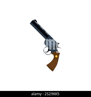 Revolver gun Symbol. Flache Farbgestaltung. Vector Illustration. Stockfoto