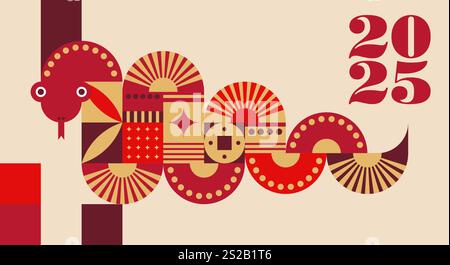 Chinesisches Neujahr Illustration Schlange Stock Vektor