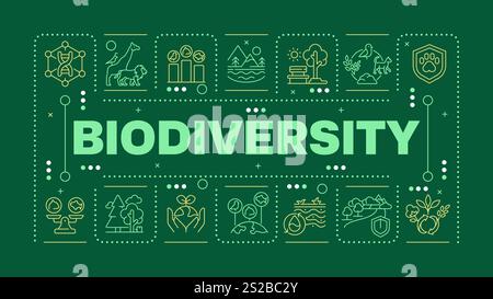 Biodiversität dunkelgrünes Wort-Konzept Stock Vektor