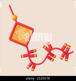 Chinesisches Neujahrsfest mit festlichen Symbolen lebendige Umgebung skurrile Aussichtspunkte kulturelles Konzept Stockfoto