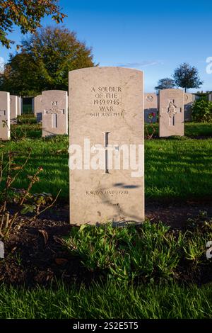 Unbekannter Soldat, Bayeux British War Cemetery, Normandie, Frankreich Stockfoto