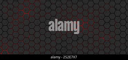 Hexagons Wabenstruktur Carbon Hintergrund, abstrakte futuristische technologische Hintergrund Banner Design, Vektor-Illustration Stock Vektor