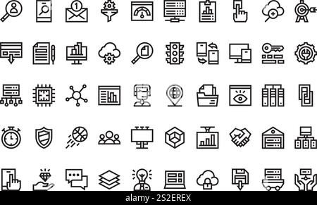 Hochwertige Sammlung von Vektorsymbolen mit editierbarer Kontur. Ideal für professionelle und kreative Projekte. Stock Vektor
