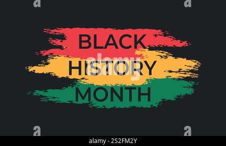 Black History Month feiert Banner mit roten, gelben und grünen Farben. Vektorabbildung Stock Vektor