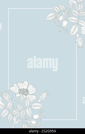 Hochzeitseinladung und Ansagekarte mit Kunstwerken im Hintergrund mit Blumenmotiven. Eleganter, verzierter Blumenhintergrund. Floraler Hintergrund und elegante Blume Stock Vektor