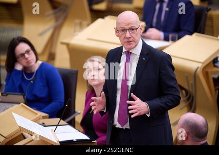 Edinburgh Schottland, Vereinigtes Königreich 07. Januar 2025. Erster Minister John Swinney MSP im schottischen Parlament. Credit sst/alamy Live News Stockfoto