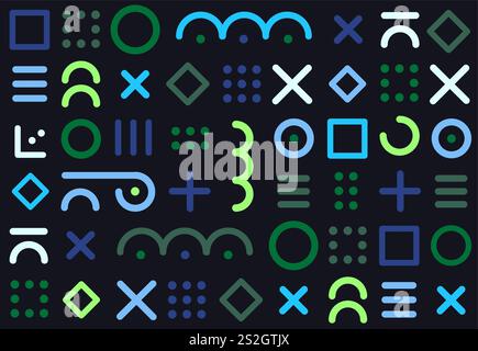 Kreativer, nahtloser, farbenfroher und unterhaltsamer Kunsthintergrund im minimalistischen Stil. Doodle-Muster Stock Vektor