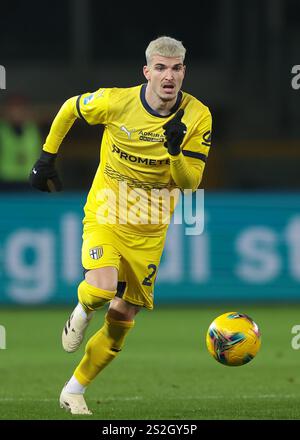 Turin, Italien. Januar 2025. Mihai Mihaila von Parma Calcio während des Spiels der Serie A im Stadio Grande Torino, Turin. Der Bildnachweis sollte lauten: Jonathan Moscrop/Sportimage Credit: Sportimage Ltd/Alamy Live News Stockfoto