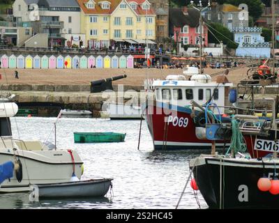 Lyme Regis Harbour & Marina, Jurassic Coast, Dorset, England, Großbritannien im September Stockfoto