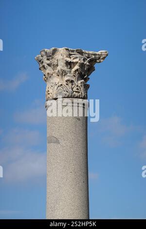 Detail der Dekoration auf Säulen in Side, Antalya, Türkei Stockfoto