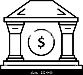 Bankgebäude, Finanzinstitut – Vektorsymbol Stock Vektor