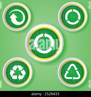 Pfeilsatz auf weißen Abzeichen, Sammlerset. EPS 10 Stock Vektor