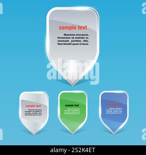 Satz farbenfroher Markierungen für Geschäftskonzepte. EPS 10 Stock Vektor