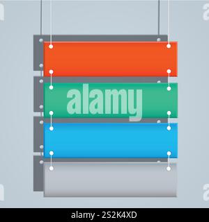 Kann als Website-Menü als Broschüre für Infografiken, Geschäftsbroschüren, Präsentationen verwendet werden. Stock Vektor