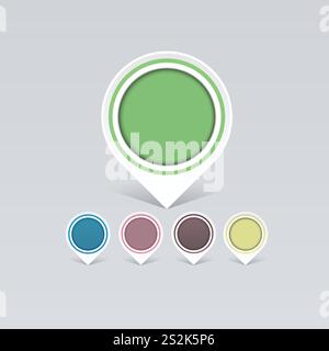 Farbenfrohe Vintage-Stifte. Stock Vektor