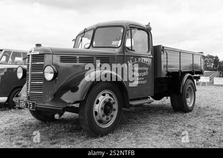 Haselbury Plucknet.Somerset.Vereinigtes Königreich. 17. August 2024. Eine restaurierte Bedford M-Serie aus dem Jahr 1951 wird auf einer Yesterdays Farming-Veranstaltung gezeigt Stockfoto