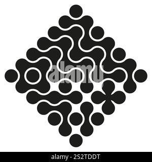 Abstraktes schwarzes Muster. Geometrische Formen. Dekorativer moderner Vektor. Minimalistische Illustration. Stock Vektor