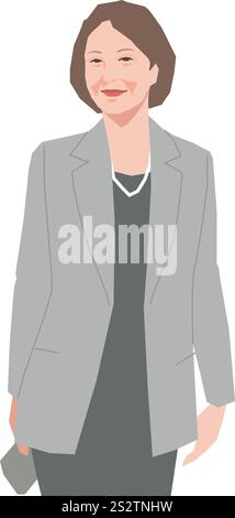 Aktive Seniorin in Jacke Stockfoto