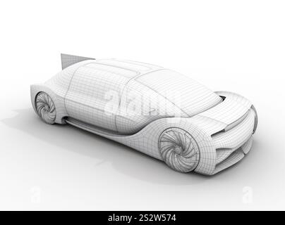 Tonwiedergabe-Drahtmodellbild eines Elektrofahrzeugs Stockfoto