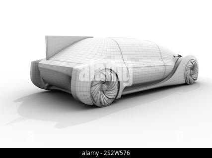Tonwiedergabe-Drahtmodellbild eines Elektrofahrzeugs Stockfoto