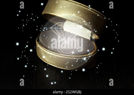 Leere Box Diamond Drahtrahmen Stockfoto