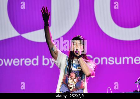 LAS VEGAS, Nevada - Steve Aoki bei der Panasonic Keynote während der CES 2025 im Venetian Las Vegas, Nevada, am 7. Januar 2025. Kredit: DeeCee Carter/MediaPunch Stockfoto
