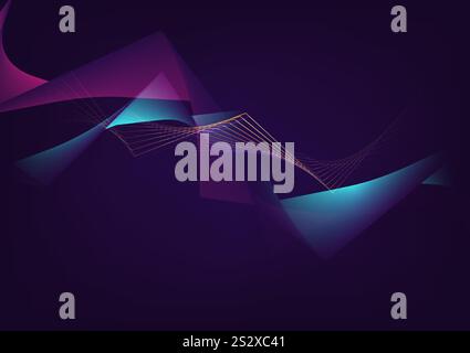 Abstrakter Hintergrund mit Linienwelle futuristisch, Stock-Vektor Stock Vektor