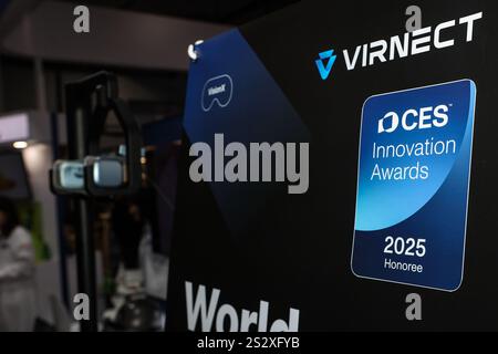 Las Vegas, NV, USA. Januar 2025. Ein Bild des VirNECT-Stands während der Consumer Electronics Show (CES 2025), die am 7. Januar 2025 im Venetian Resort Convention Center in Las Vegas, NV stattfindet. Christopher Trim/CSM/Alamy Live News Stockfoto