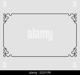 Einfacher horizontaler Rahmen mit abgerundetem Linienmuster. Vektorabbildung Stock Vektor