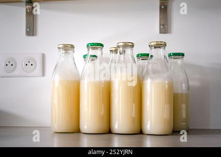 Hausgemachte Wäsche, Marseille geriebene Seife, Herstellungsprozess, machen Sie es selbst, Null Abfall, umweltfreundliches, natürliches Produkt zum Waschen und Reinigen Stockfoto