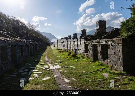 Anglesey Barracks, Dinorwig Quarry, Llanberis, Nordwales. Stockfoto