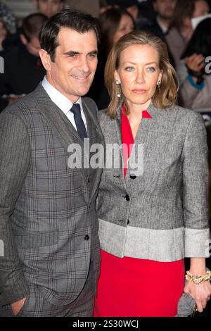 Ty Burrell und Holly Burrell beim „Muppets Most Wanted“ Screening auf der Curzon Mayfair in London – 24. März 2014 Stockfoto