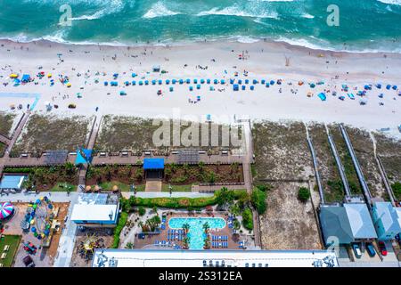 Blick von Carolina Beach aus der Vogelperspektive auf das Meer Stockfoto