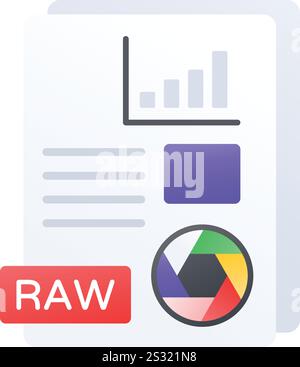 RAW Access Logs Konzept, komprimierte Textdateien, die Informationen über das Vektordesign Ihrer Website-Besucher enthalten, Web-Hosting-Service Symbol, Comput Stock Vektor