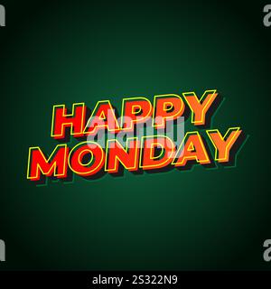 Happy monday Texteffekt-Design mit superfetten Schriftarten, die für soziale Medien geeignet sind Stock Vektor