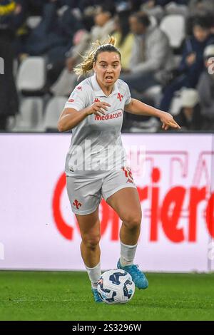 La Spezia, Italien. Januar 2025. Emma Strom Snerle (Fiorentina) während des Spiels Roma Women vs Fiorentina Femminile, italienischer Fußball Frauen Supercoppa in La Spezia, Italien, 06. Januar 2025 Credit: Independent Photo Agency/Alamy Live News Stockfoto