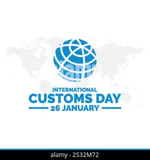 Vektorillustration des Internationalen Zolltages 26. Januar, internationaler Zolltag. 26. Januar. Urlaubskonzept. Vorlage für Hintergrund, Banner, Stock Vektor