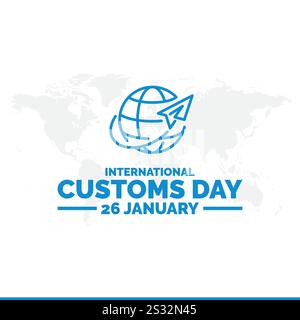 Vektorillustration des Internationalen Zolltages 26. Januar, internationaler Zolltag. 26. Januar. Urlaubskonzept. Vorlage für Hintergrund, Banner, Stock Vektor