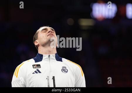 Vitoria Gasteiz, Spanien. Januar 2025. Mario Hezonjaduring Real Madrid Sieg über Baskonia 82 - 89 in Liga Endesa 2024/25 reguläres Saisonspiel (15. Tag) in der Fernando Buesa Arena (Vitoria Gasteiz Spanien). Januar 2025. (Foto von Juan Carlos García Mate/Pacific Press/SIPA USA) Credit: SIPA USA/Alamy Live News Stockfoto