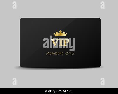 Moderne Visitenkarte nur für Mitglieder. Luxuriöses Design. Goldene Premium VIP Card mit eleganter vip-Kartenschablone. Stock Vektor