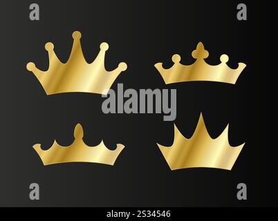 Kronensymbol. Silhouette mit King-Size-Krone Stock Vektor