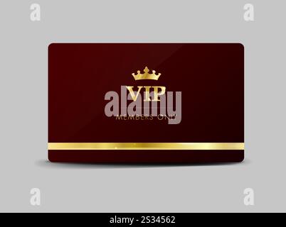 Goldene Premium VIP Card mit eleganter vip-Kartenschablone. Moderne Visitenkarte nur für Mitglieder. Luxuriöses Design. Stock Vektor