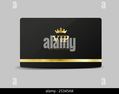 Goldene Premium VIP Card mit eleganter vip-Kartenschablone. Moderne Visitenkarte nur für Mitglieder. Luxuriöses Design. Stock Vektor