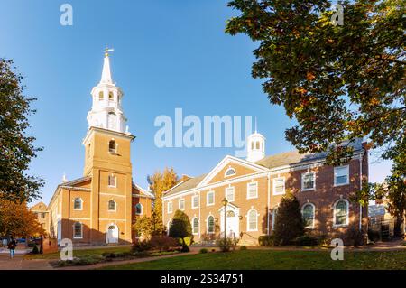 Lutherische Kirche der Heiligen Dreifaltigkeit in der historischen Innenstadt von Lancaster in Pennsylvania Dutch Country, Pennsylvania, USA Stockfoto