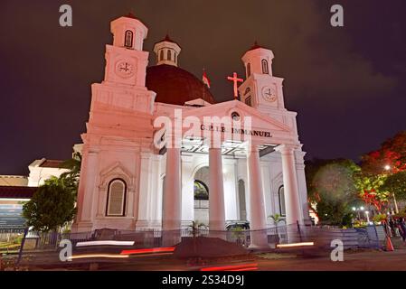 Protestantische Kirche in Westindonesien Immanuel, Altstadt von Semarang, Insel Java, Indonesien, Südostasien Stockfoto