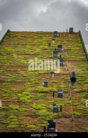 8-Haus, GROSSES Haus, 8-tallet, moderne Architektur, Architekt Barke Ingels, begrünte Dächer, Orestad, Amager Vest, Kopenhagen, Stockfoto